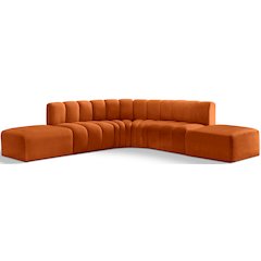 Arc Cognac Velvet Modular Sofa