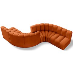 Arc Cognac Velvet Modular Sofa