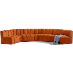 Arc Cognac Velvet Modular Sofa
