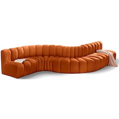 Arc Cognac Velvet Modular Sofa