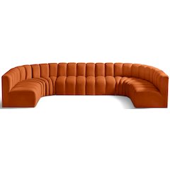Arc Cognac Velvet Modular Sofa