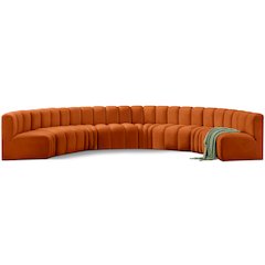 Arc Cognac Velvet Modular Sofa