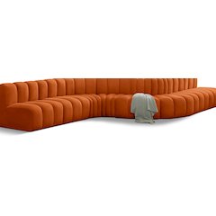Arc Cognac Velvet Modular Sofa