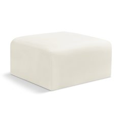 Arc Cream Velvet Ottoman