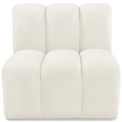 Arc Cream Velvet Straight Chair