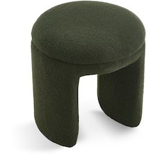 Bowen Green Faux Shearling Teddy Fabric Ottoman/Stool