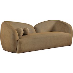 Elowen 91" Brown Fabric Upholstered Sofa