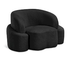 Principessa Black Boucle Fabric Chair