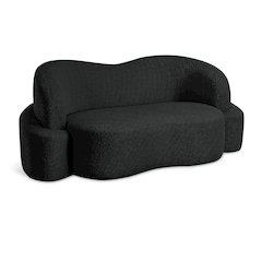 Principessa Black Boucle Fabric Loveseat