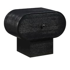 Black Art Deco Nightstand with Sleek Finish and Modern Design
