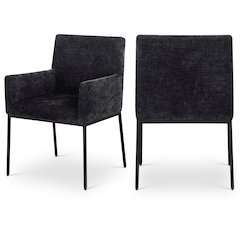 Reeves Black Chenille Fabric Dining Chair, Set of 2
