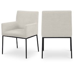 Reeves Cream Chenille Fabric Dining Chair, Set of 2