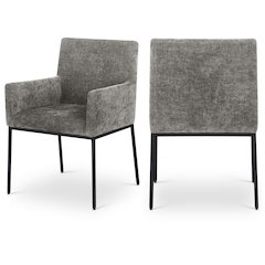 Reeves Grey Chenille Fabric Dining Chair, Set of 2