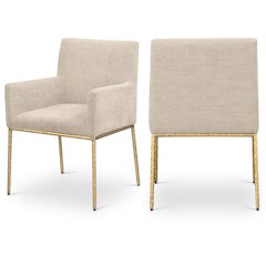 Reeves Beige Chenille Fabric Dining Chair, Set of 2