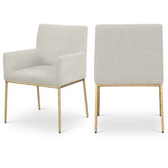 Reeves Cream Chenille Fabric Dining Chair, Set of 2