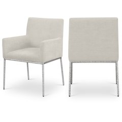 Reeves Cream Chenille Fabric Dining Chair, Set of 2