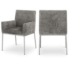 Reeves Grey Chenille Fabric Dining Chair, Set of 2