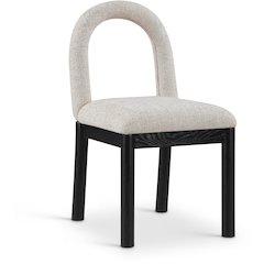 Conrad Beige Linen Textured Fabric Dining Chair