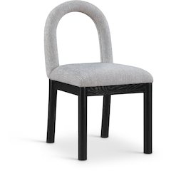 Conrad Grey Linen Textured Fabric Dining Chair