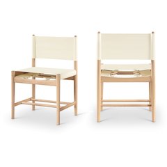 Rawlins Cream Vegan Leather Upholstered Dining Chair, Set of 2