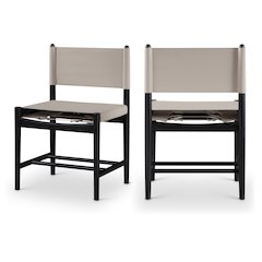 Rawlins Taupe Vegan Leather Upholstered Dining Chair, Set of 2