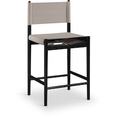 Rawlins Taupe Vegan Leather Upholstered Counter Stool