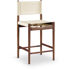 Rawlins Cream Vegan Leather Upholstered Counter Stool