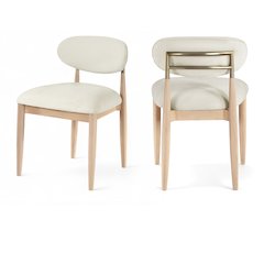 Riccio Cream Performance Fabric Upholstered Dining Side Chair, Set of 2
