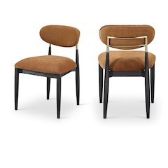 Riccio Cognac Performance Fabric Upholstered Dining Side Chair, Set of 2