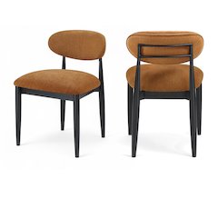 Riccio Cognac Performance Fabric Upholstered Dining Side Chair, Set of 2