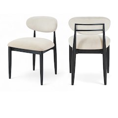 Riccio Cream Performance Fabric Upholstered Dining Side Chair, Set of 2