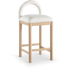 Conrad Cream Linen Textured Fabric Counter Stool