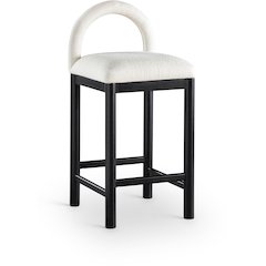 Conrad Cream Linen Textured Fabric Counter Stool