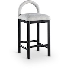 Conrad Grey Linen Textured Fabric Counter Stool