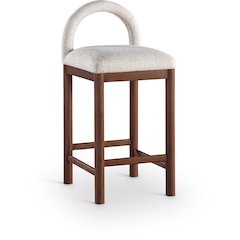Conrad Beige Linen Textured Fabric Counter Stool