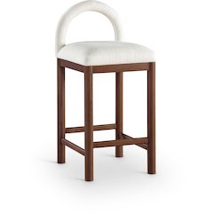 Conrad Cream Linen Textured Fabric Counter Stool