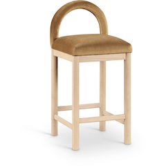 Conrad Saddle Velvet Counter Stool