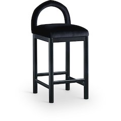 Conrad Black Velvet Counter Stool