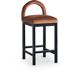 Conrad Cognac Velvet Counter Stool