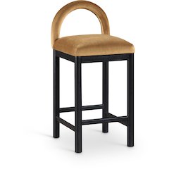 Conrad Saddle Velvet Counter Stool