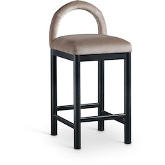 Conrad Taupe Velvet Counter Stool