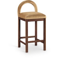 Conrad Saddle Velvet Counter Stool