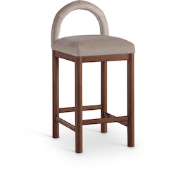 Conrad Taupe Velvet Counter Stool