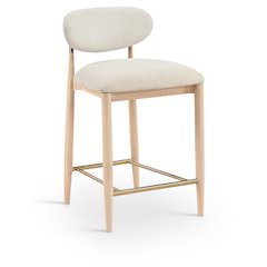 Riccio Cream Performance Fabric Upholstered Stool