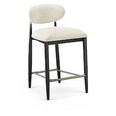 Riccio Beige Performance Fabric Upholstered Stool