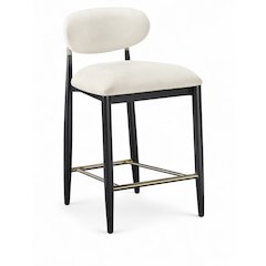 Riccio Cream Performance Fabric Upholstered Stool