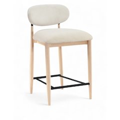 Riccio Cream Performance Fabric Upholstered Stool