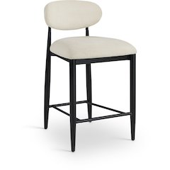 Riccio Beige Performance Fabric Upholstered Stool