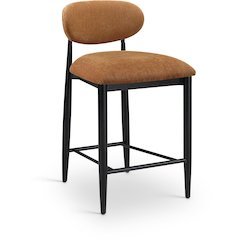Riccio Cognac Performance Fabric Upholstered Stool