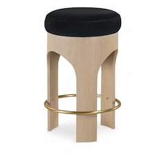 Bocceli Black Velvet Upholstered Counter Stool